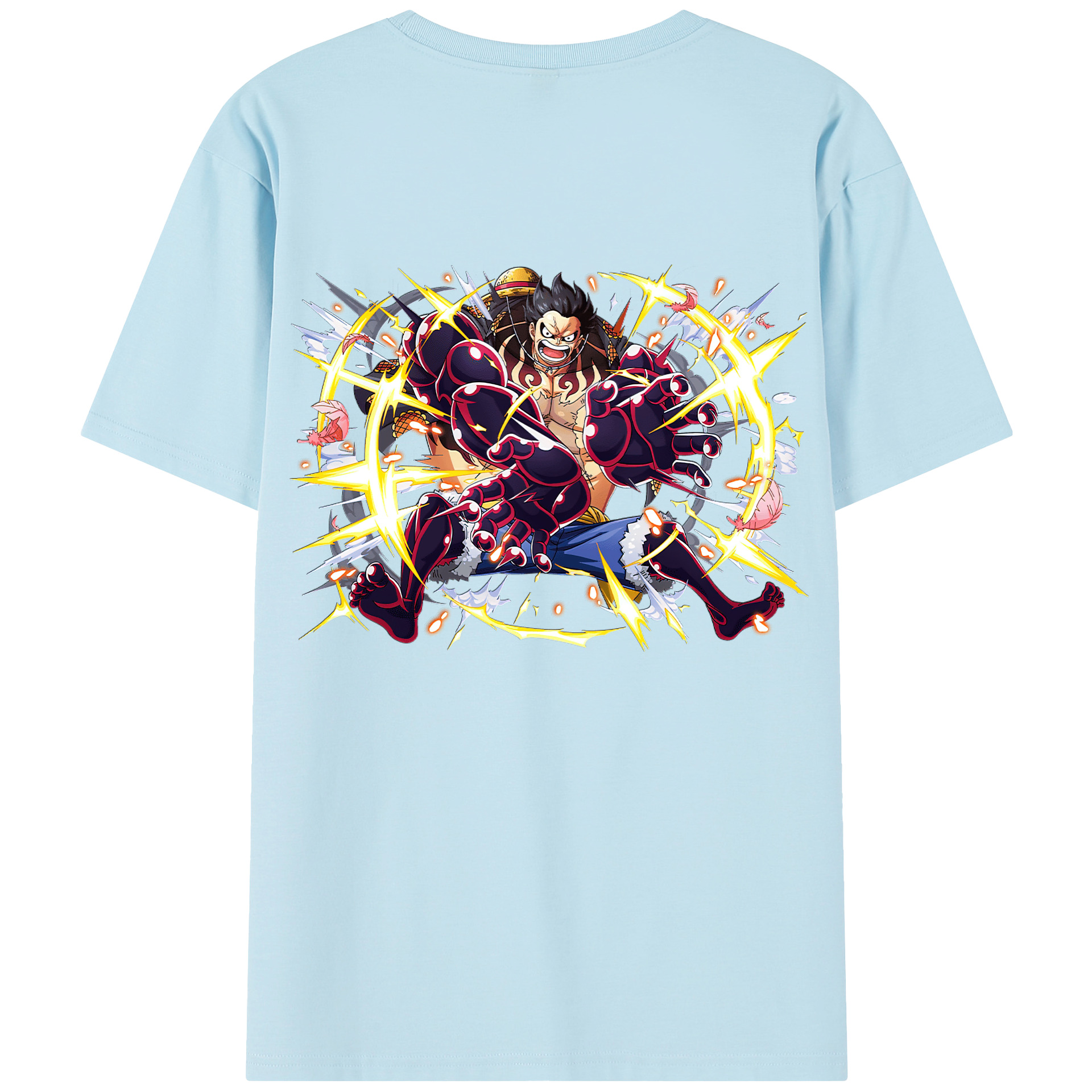 ワンピース モンキー・D・ルフィ ONE PIECE Monkey D. Luffy 綿100％半袖Tシャツ（背面プリント）